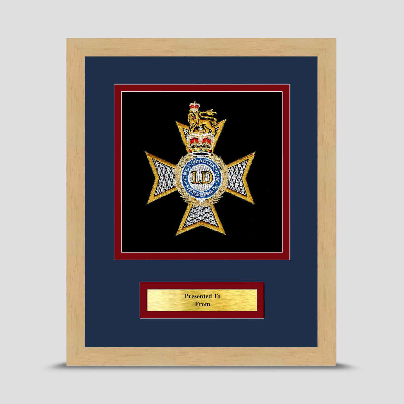 Light Dragoons Framed Military Embroidery Presentation