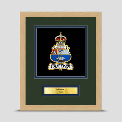 Queen's University Officers' Training Corps Framed Military Embroidery Presentation