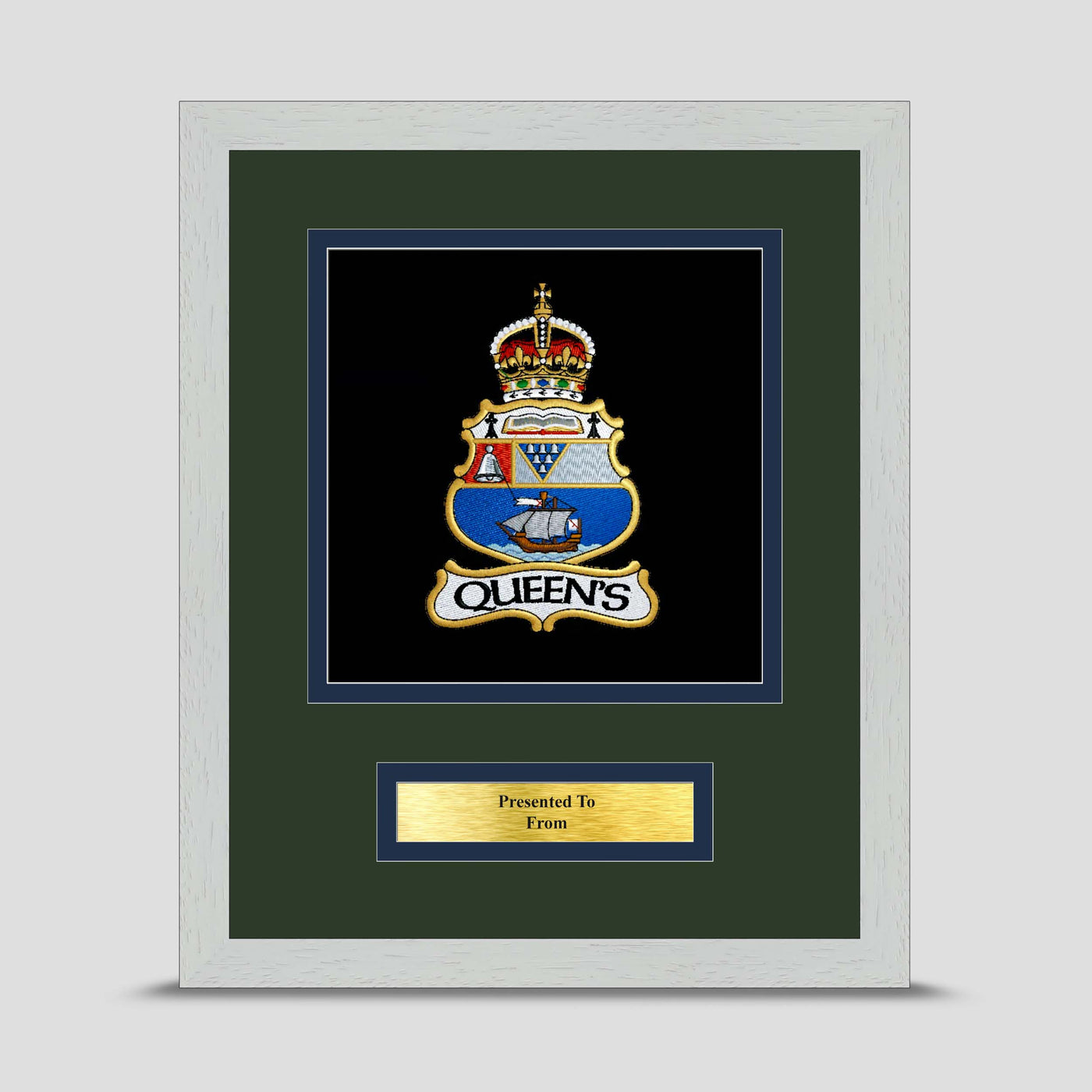 Queen's University Officers' Training Corps Framed Military Embroidery Presentation