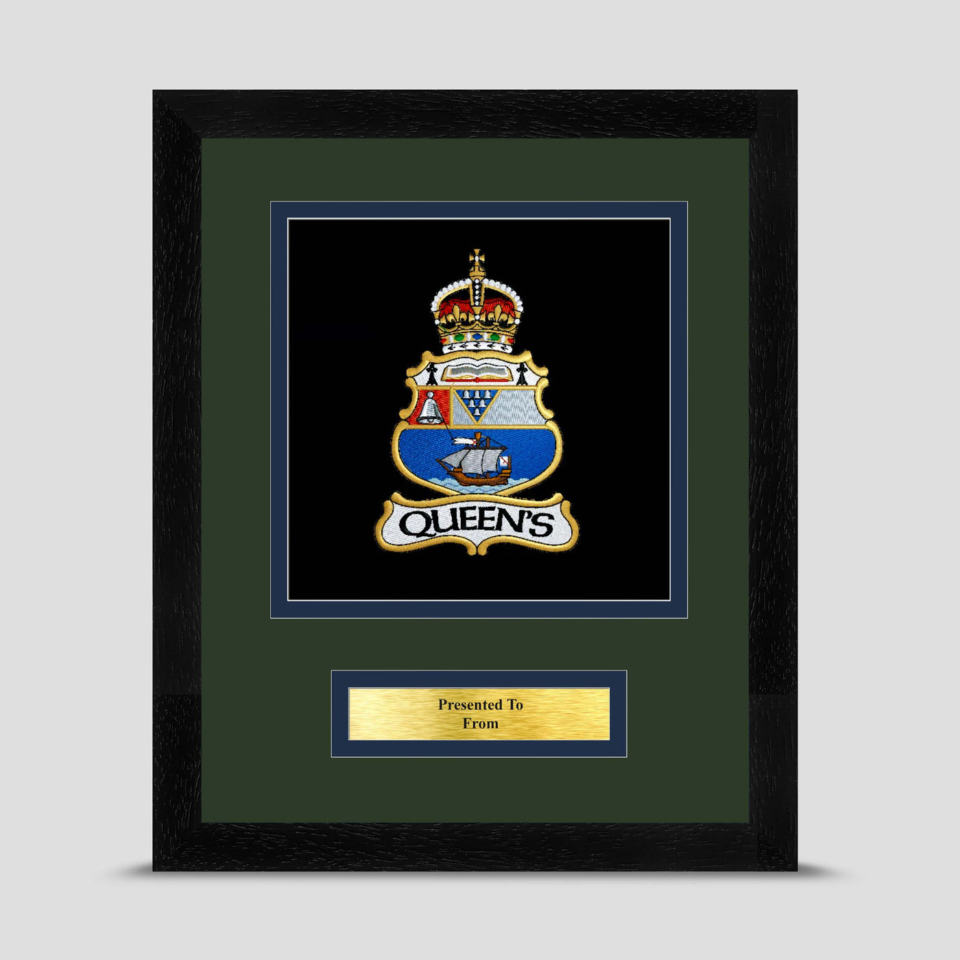Queen's University Officers' Training Corps Framed Military Embroidery Presentation