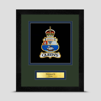 Queen's University Officers' Training Corps Framed Military Embroidery Presentation