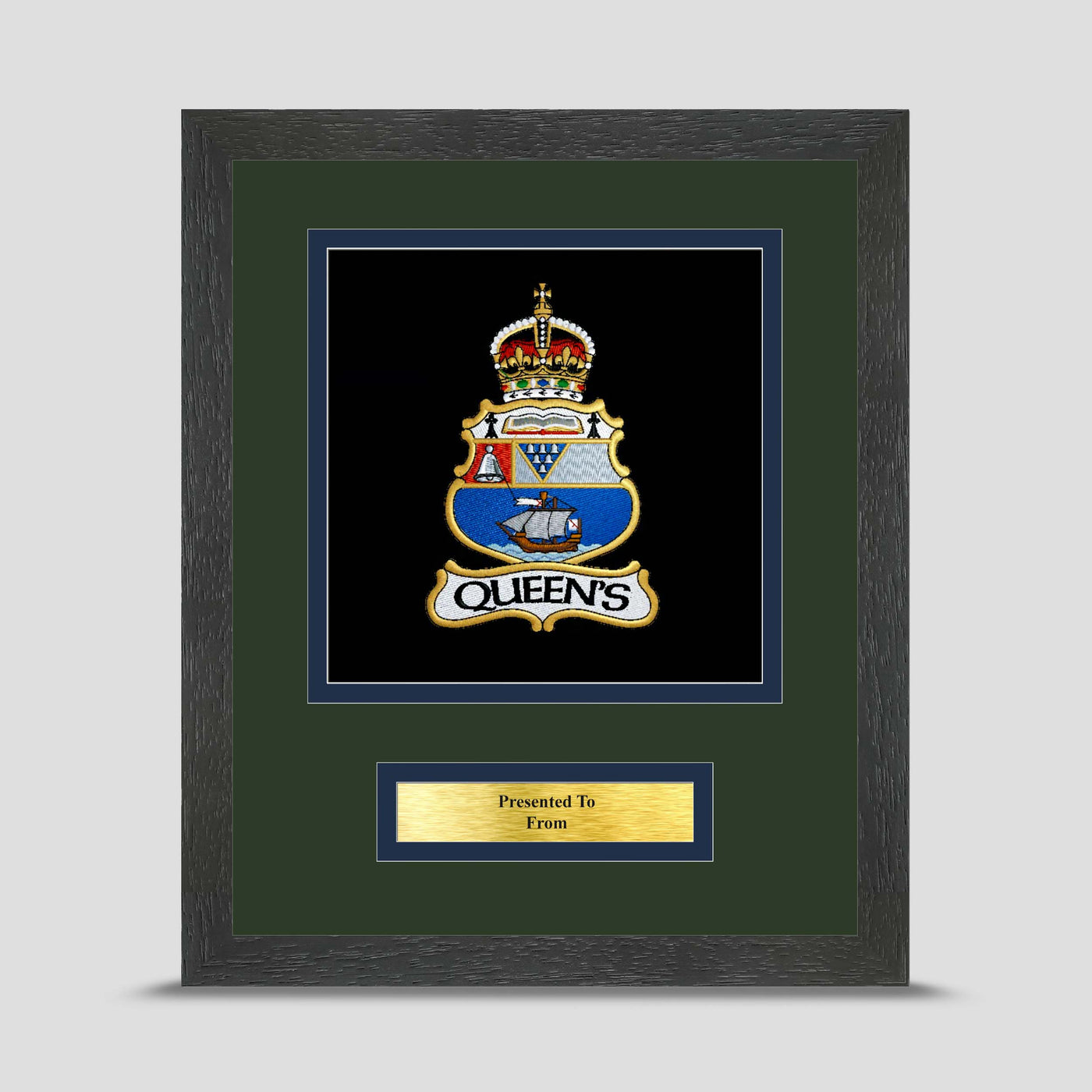 Queen's University Officers' Training Corps Framed Military Embroidery Presentation