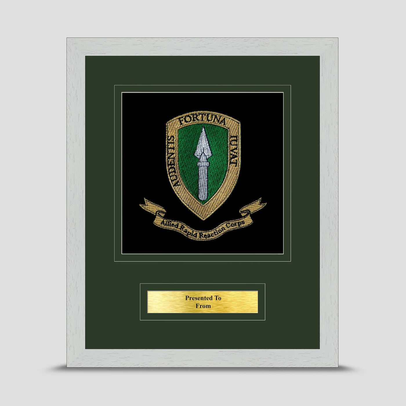 Allied Rapid Reaction Corps Framed Military Embroidery Presentation
