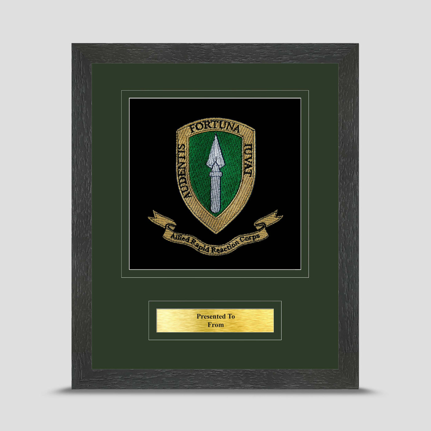 Allied Rapid Reaction Corps Framed Military Embroidery Presentation
