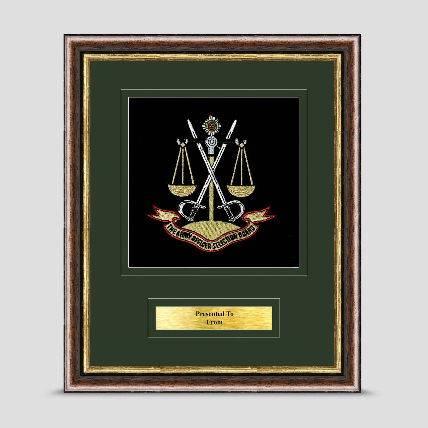 Army Officers Selection Board Framed Military Embroidery Presentation