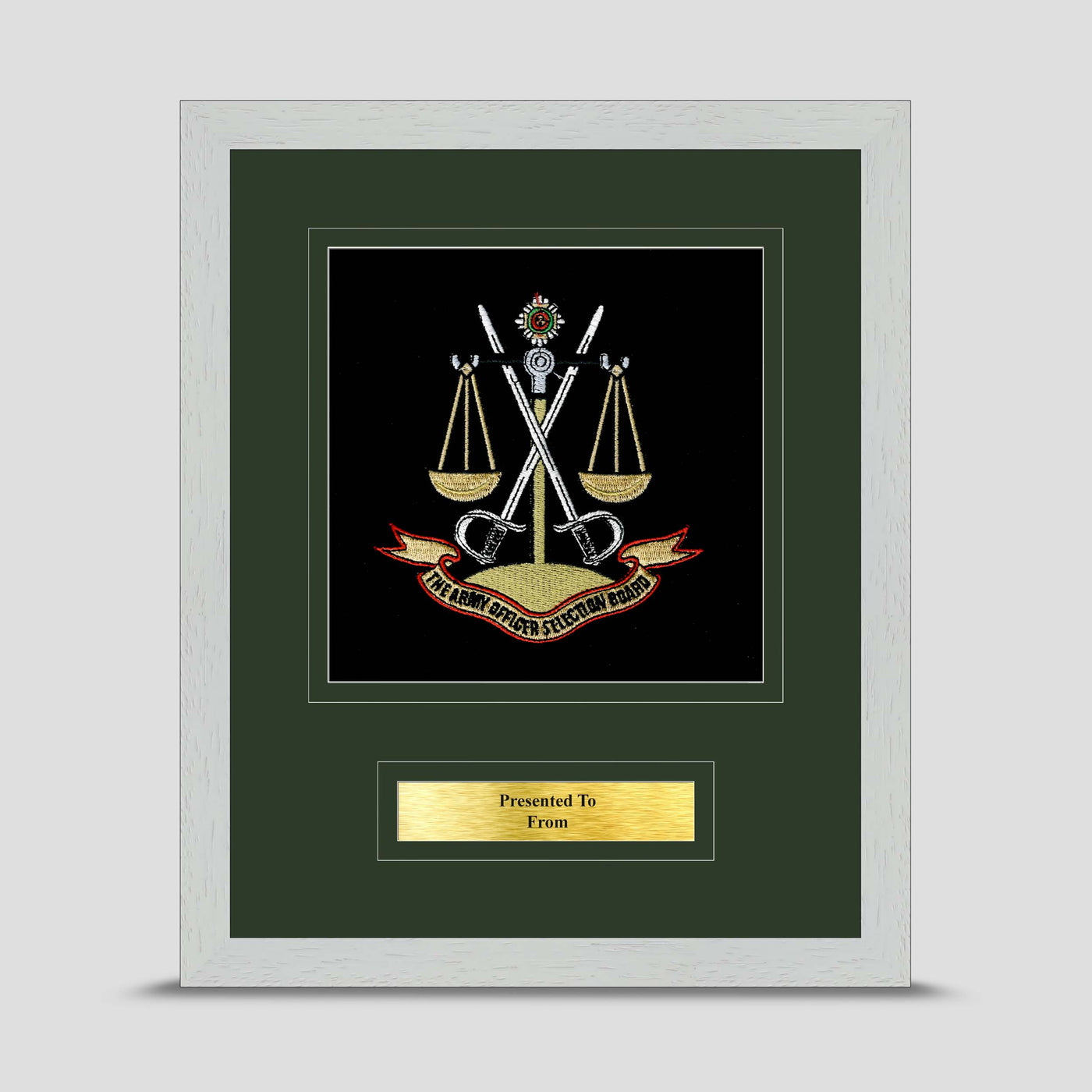 Army Officers Selection Board Framed Military Embroidery Presentation