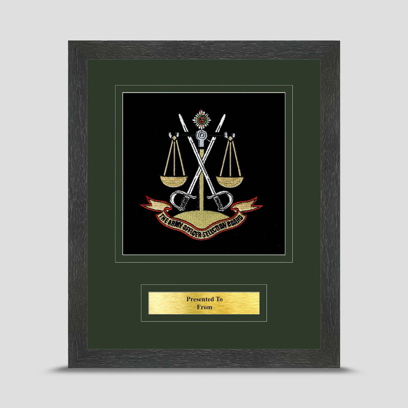 Army Officers Selection Board Framed Military Embroidery Presentation