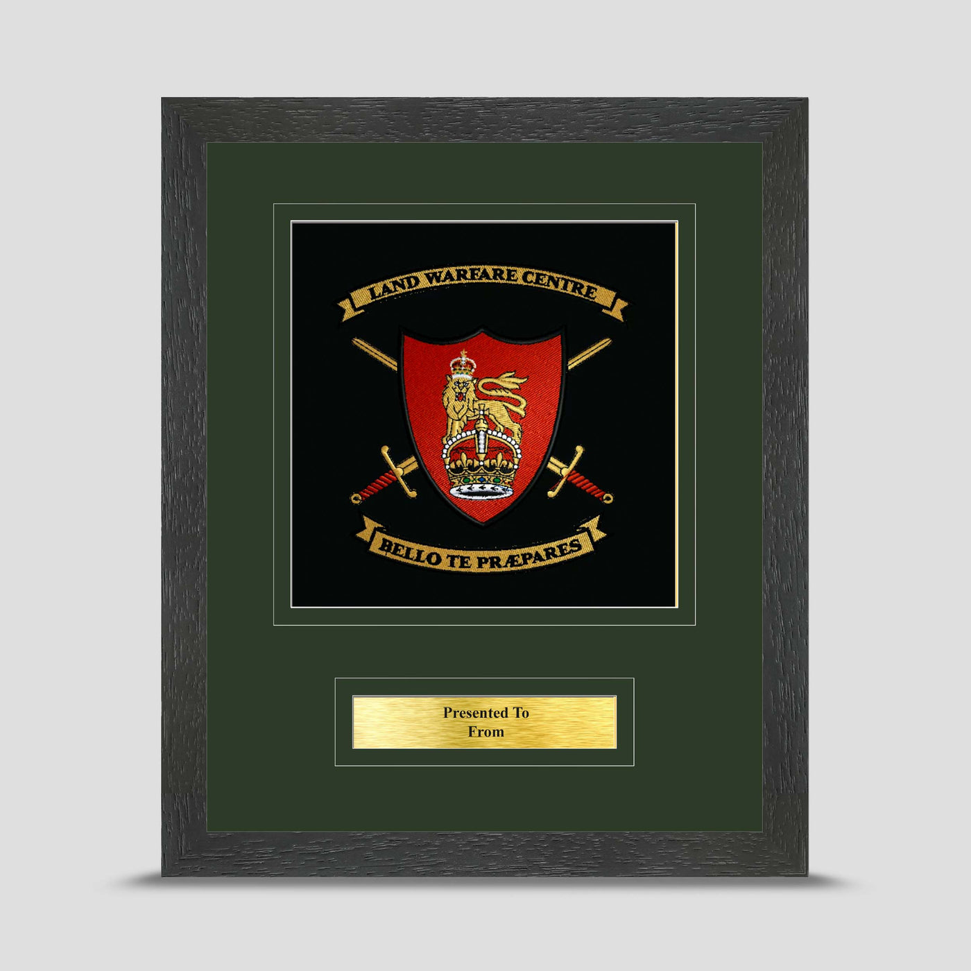 Land Warfare Centre Framed Military Embroidery Presentation