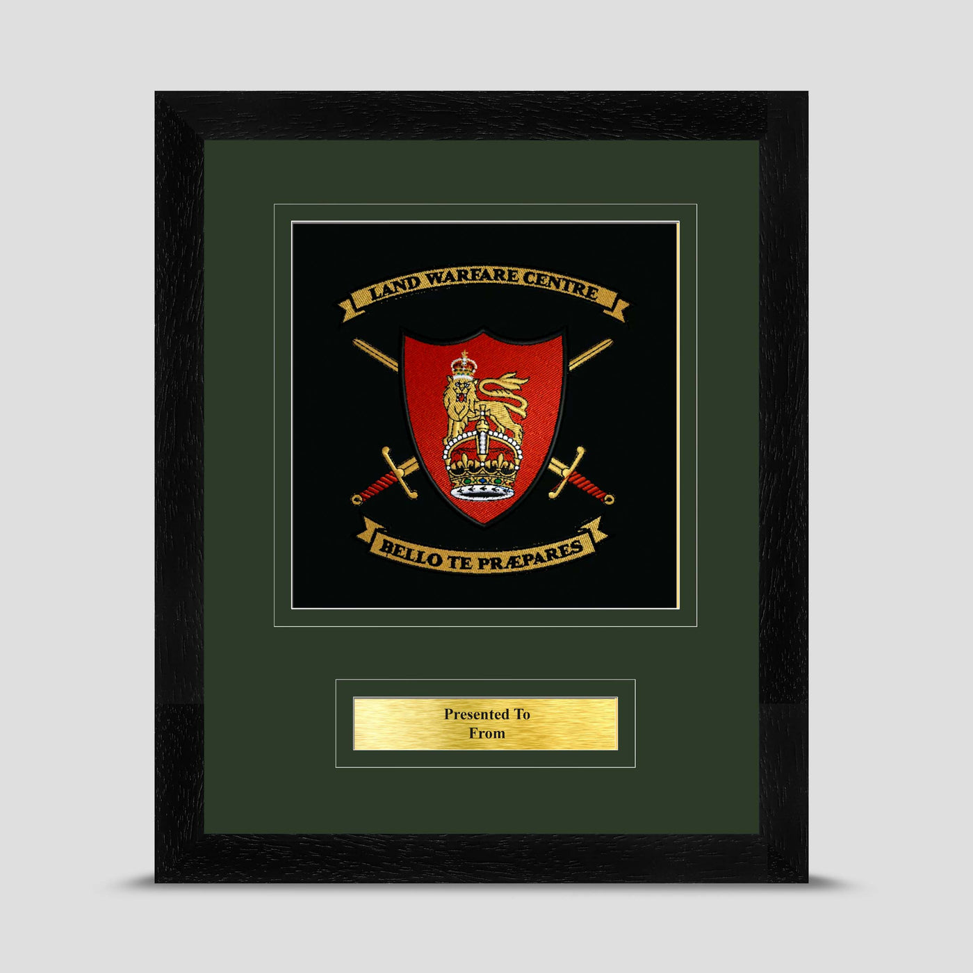 Land Warfare Centre Framed Military Embroidery Presentation