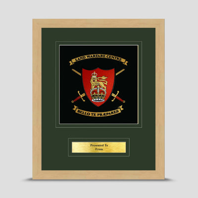 Land Warfare Centre Framed Military Embroidery Presentation