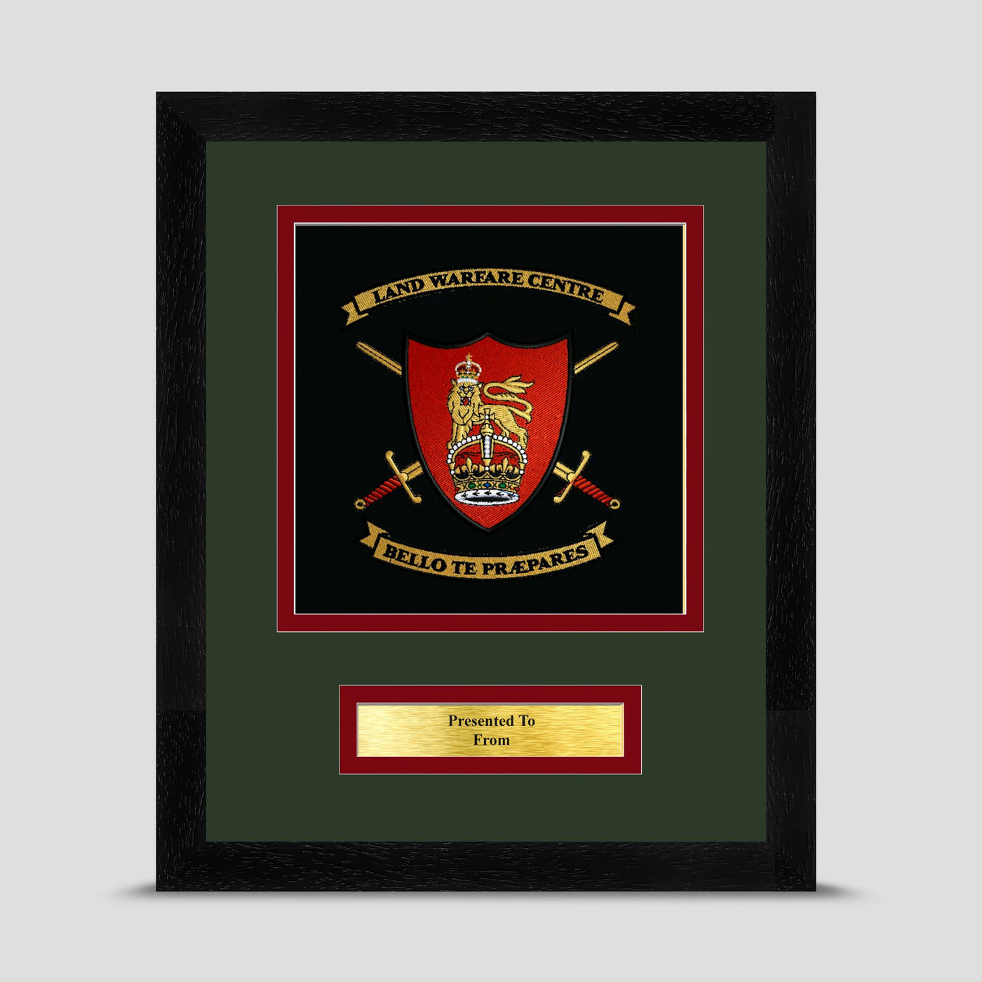 Land Warfare Centre Framed Military Embroidery Presentation