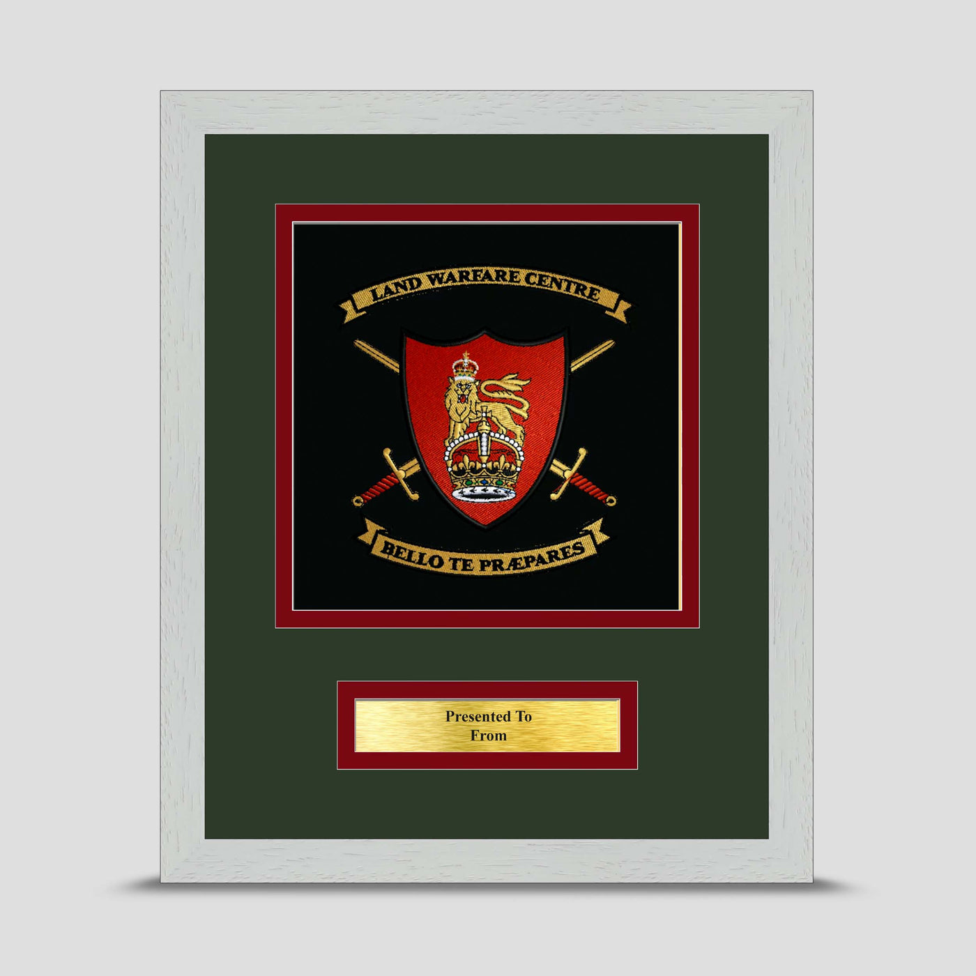 Land Warfare Centre Framed Military Embroidery Presentation