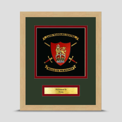 Land Warfare Centre Framed Military Embroidery Presentation