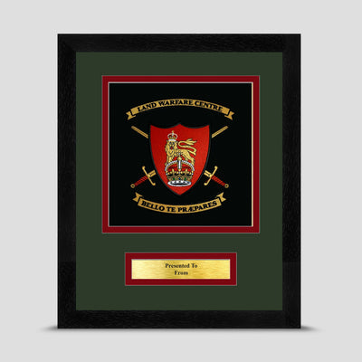 Land Warfare Centre Framed Military Embroidery Presentation