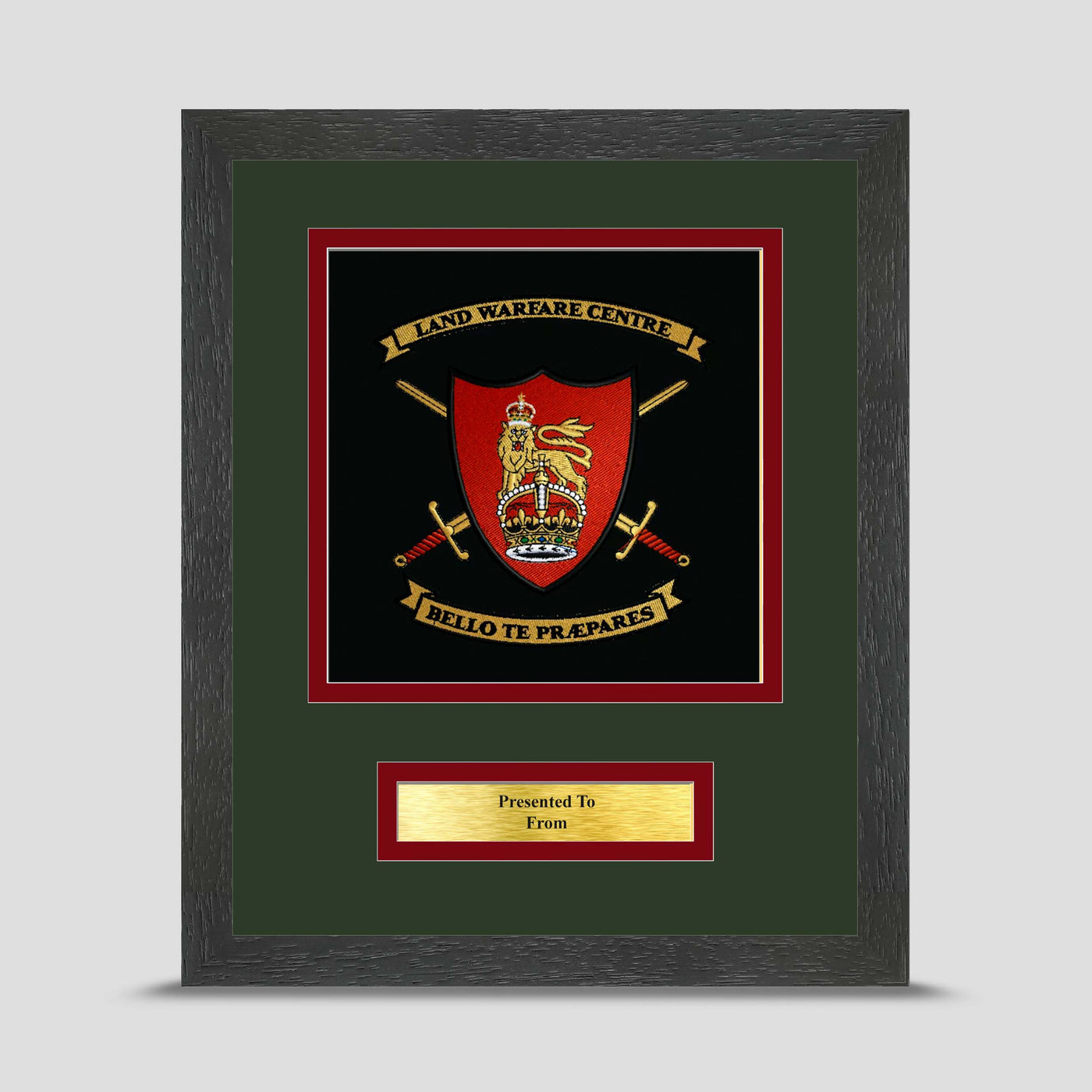 Land Warfare Centre Framed Military Embroidery Presentation