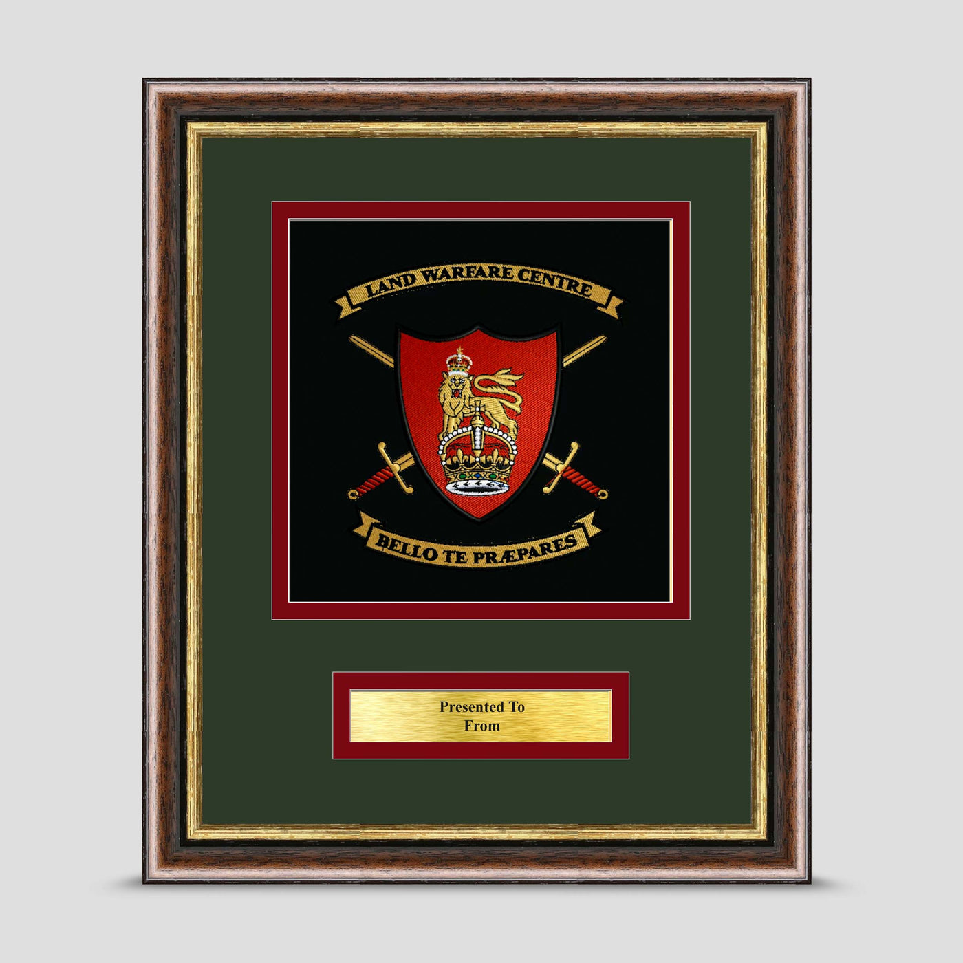 Land Warfare Centre Framed Military Embroidery Presentation