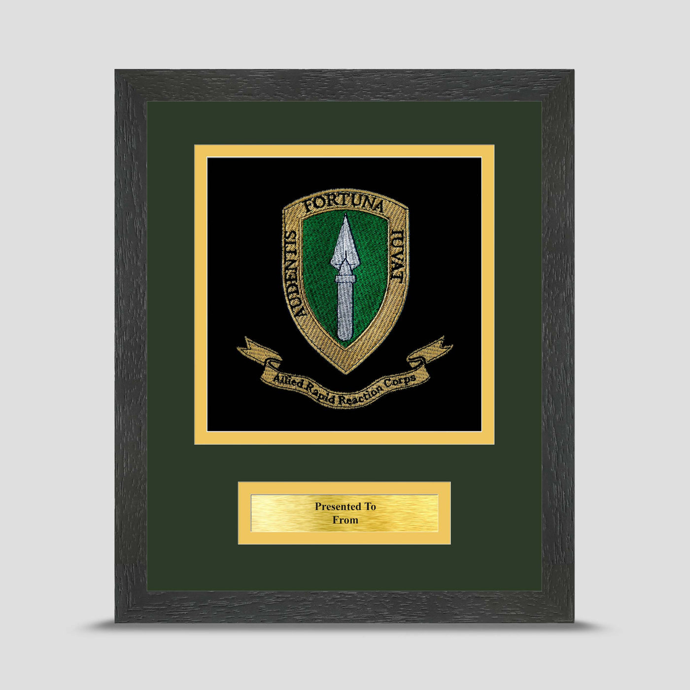 Allied Rapid Reaction Corps Framed Military Embroidery Presentation
