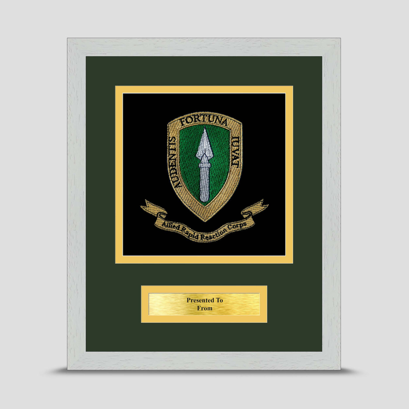 Allied Rapid Reaction Corps Framed Military Embroidery Presentation