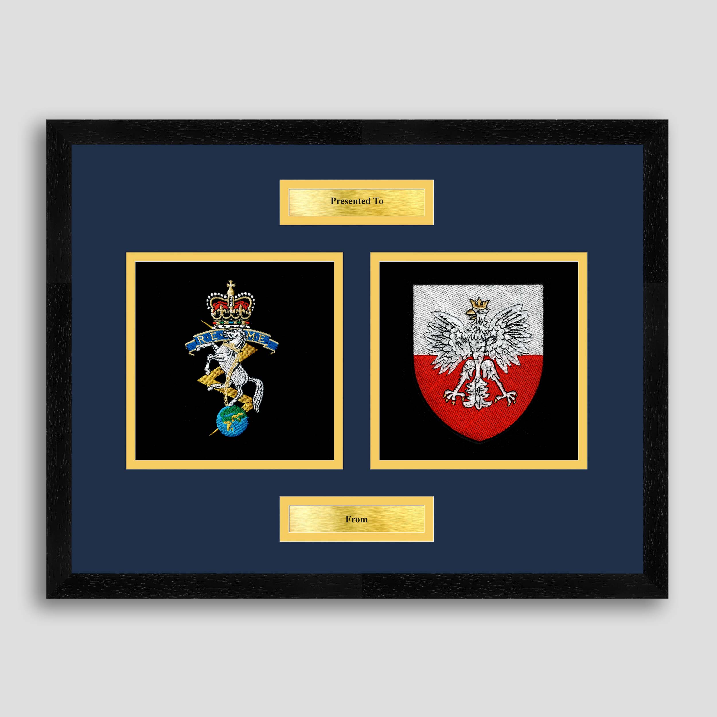 7 Regiment RLC & REME Embroidery Framed – Mark Fell Photo Centre
