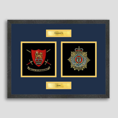 Army Training Regiment & Royal Logistic Corps Framed Military Embroidery Presentation