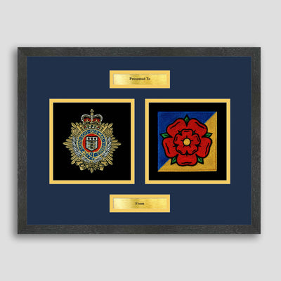 156 RLC & Royal Logistic Corps Framed Military Embroidery Presentation
