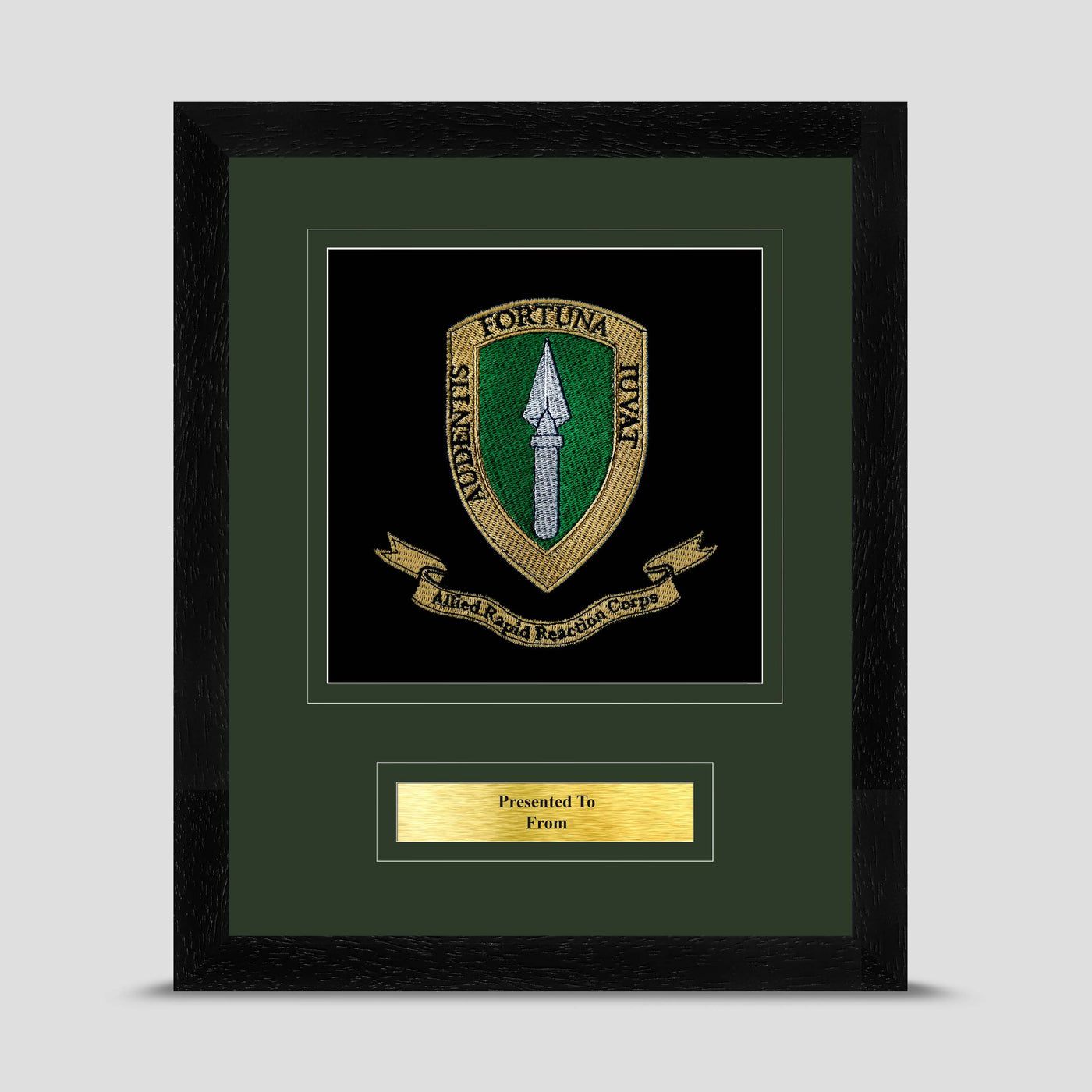 Allied Rapid Reaction Corps Framed Military Embroidery Presentation