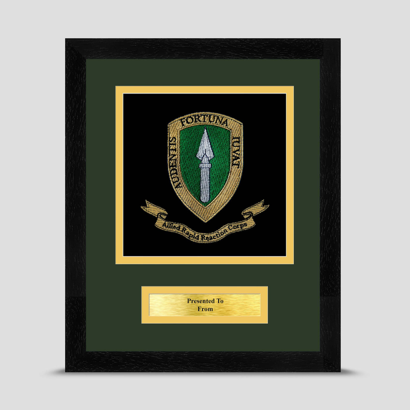 Allied Rapid Reaction Corps Framed Military Embroidery Presentation