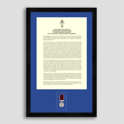 Long Service & Good Conduct Miniature Medal Presentation Frame with Citation