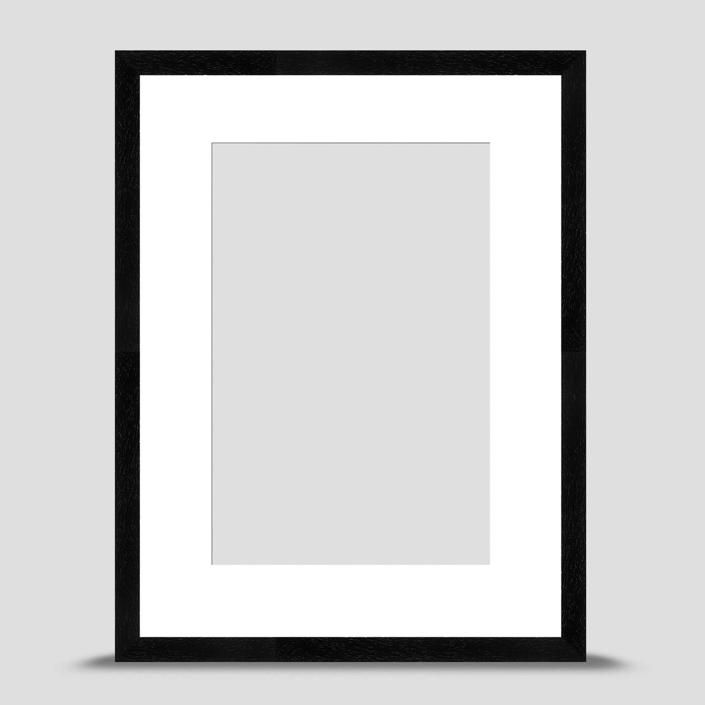 16x12 Classic Black Picture Frame with a 12x8 Mount