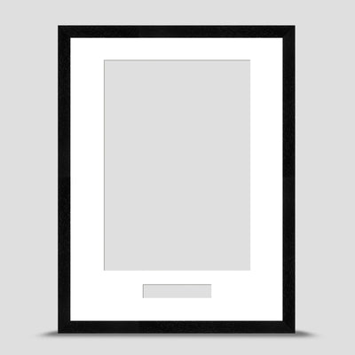 16x12 Classic Black Picture Frame Including a A4 Mount with text box - Portrait