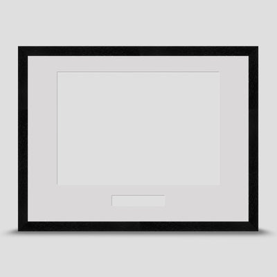 16x12 Classic Black Picture Frame Including a A4 Mount with text box - Landscape