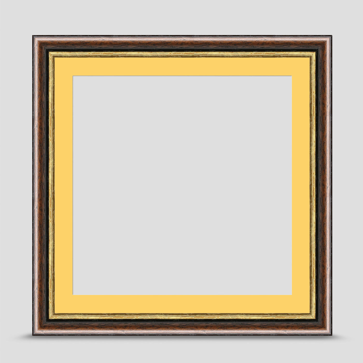 10x10 Brown & Gold Picture Frame with a 8x8 Mount