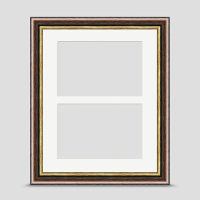 10x8 Brown & Gold Frame to hold Two 6x4 Pictures