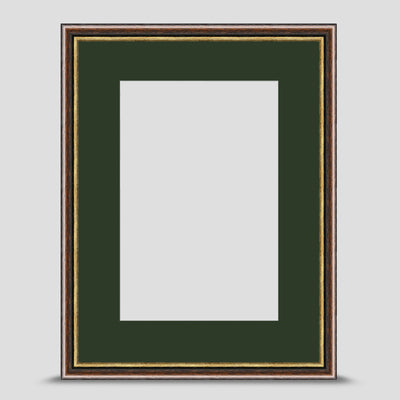 16x12 Brown & Gold Picture Frame with a 12x8 Mount