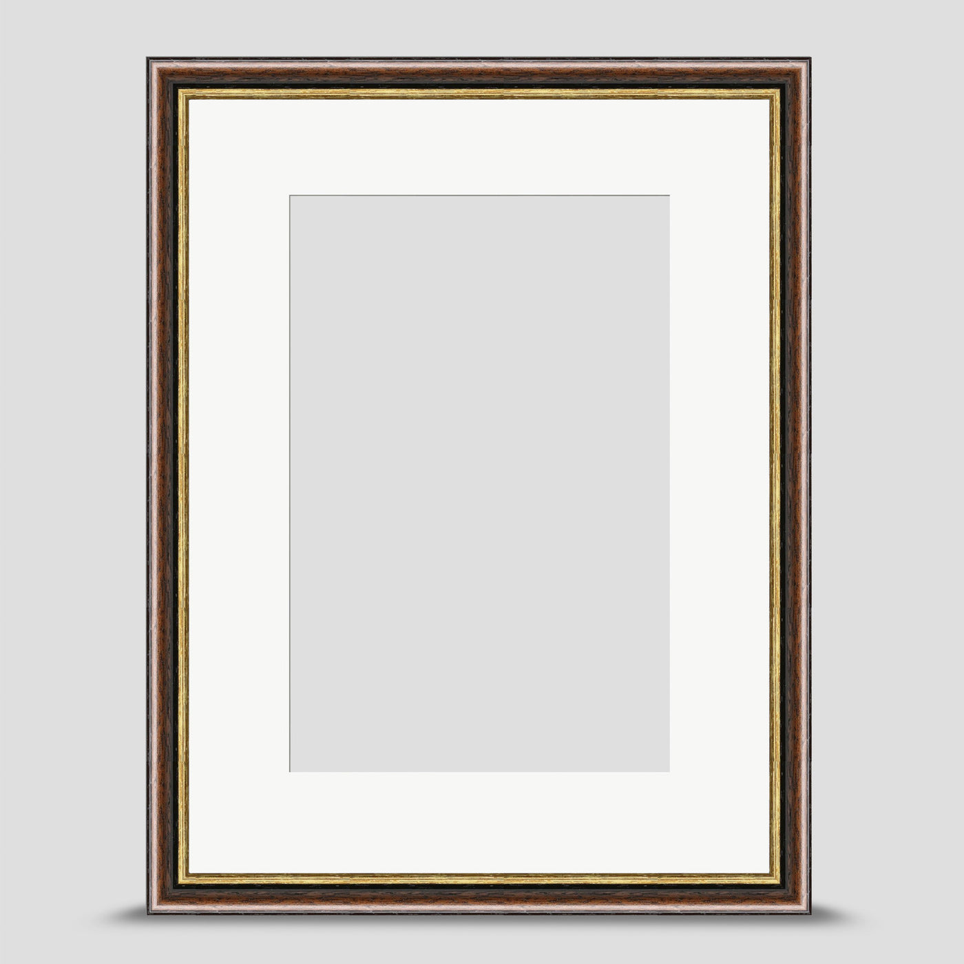16x12 Brown & Gold Picture Frame with a 12x8 Mount