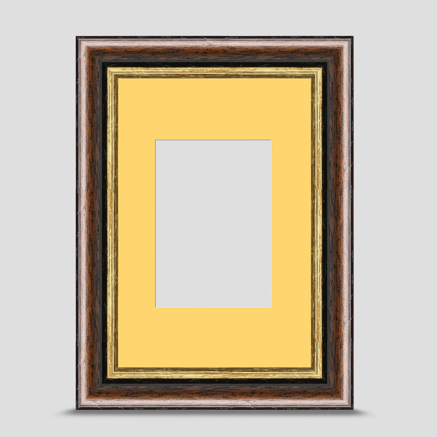 6x4 Brown & Gold Picture Frame with a 3.5x2.5 Mount