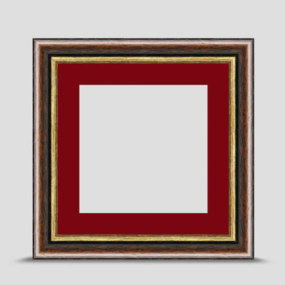 6x6 Brown & Gold Picture Frame with a 4x4 Mount