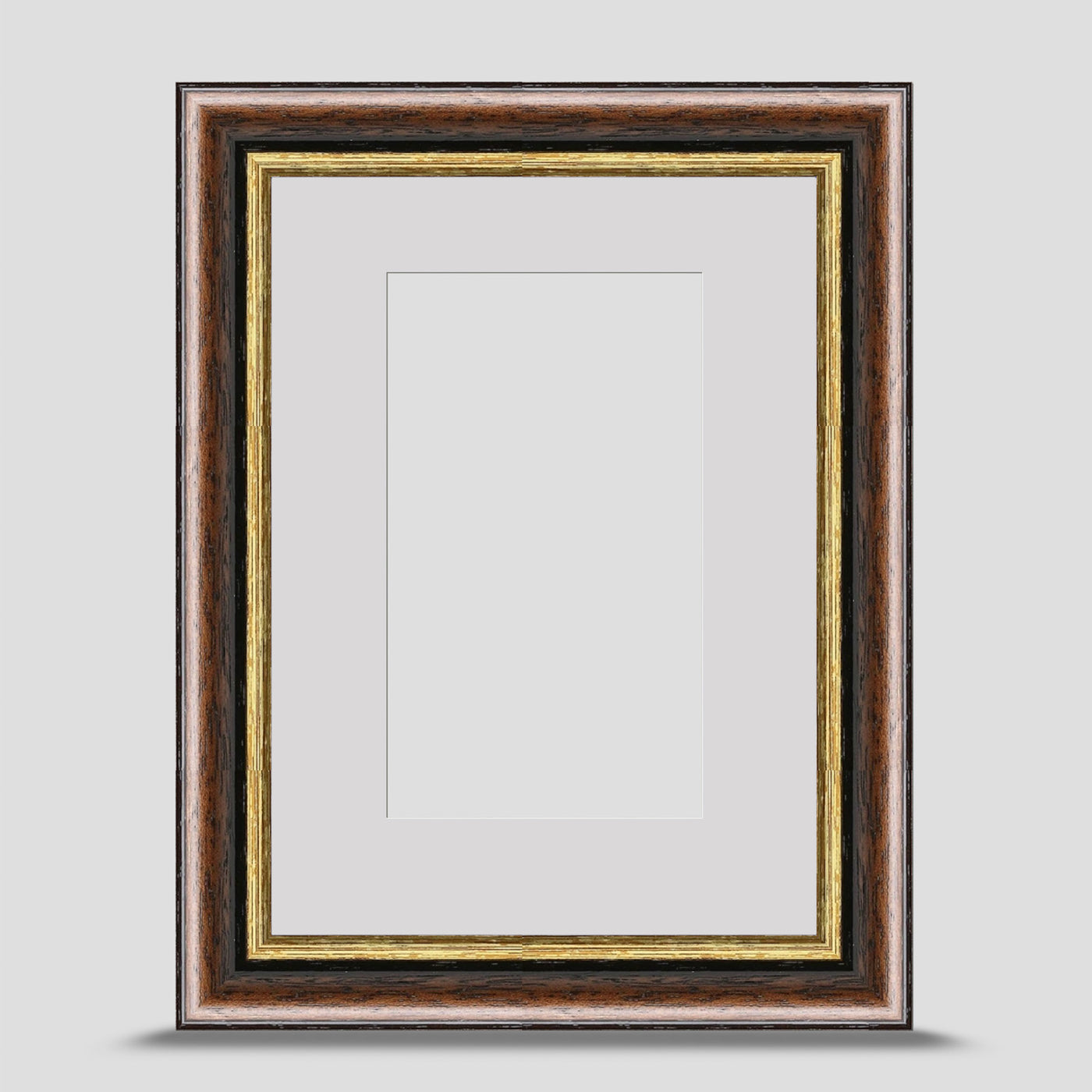 7x5 Brown & Gold Picture Frame with a 5x3 Mount