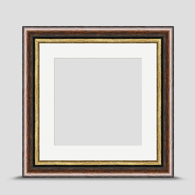 7x7 Brown & Gold Picture Frame with a 5x5 Mount