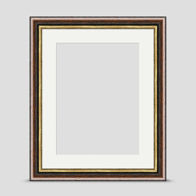 10x8 Brown & Gold Picture Frame with a 8x6 Mount