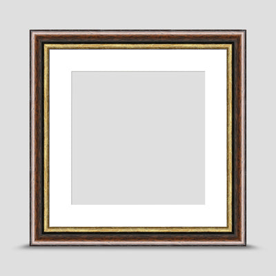 8x8 Brown & Gold Picture Frame with a 6x6 Mount