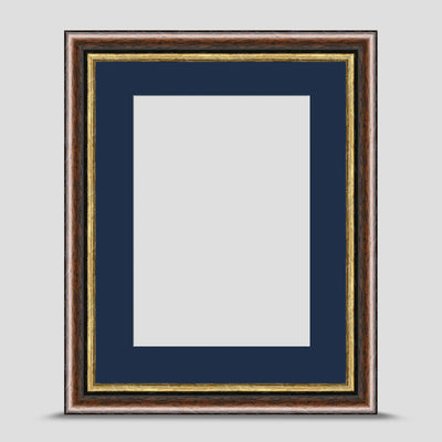 9x7 Brown & Gold Picture Frame with a 7x5 Mount