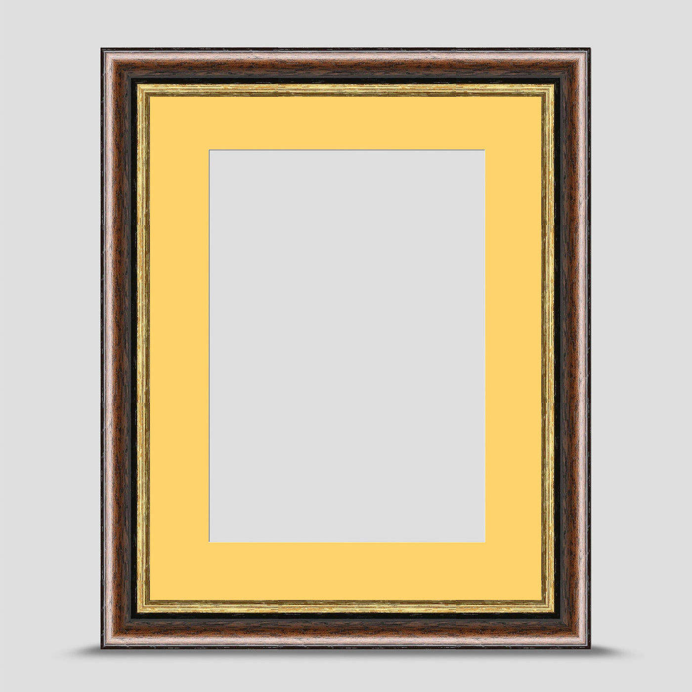 9x7 Brown & Gold Picture Frame with a 7x5 Mount