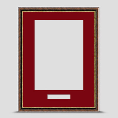 16x12 Brown & Gold Picture Frame Including a A4 Mount with text box - Portrait