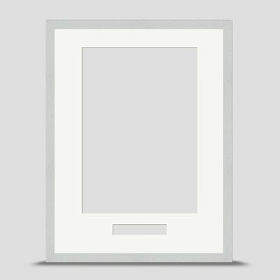 16x12 Classic White Picture Frame Including a A4 Mount with text box - Portrait