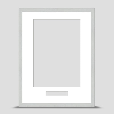 16x12 Classic White Picture Frame Including a A4 Mount with text box - Landscape