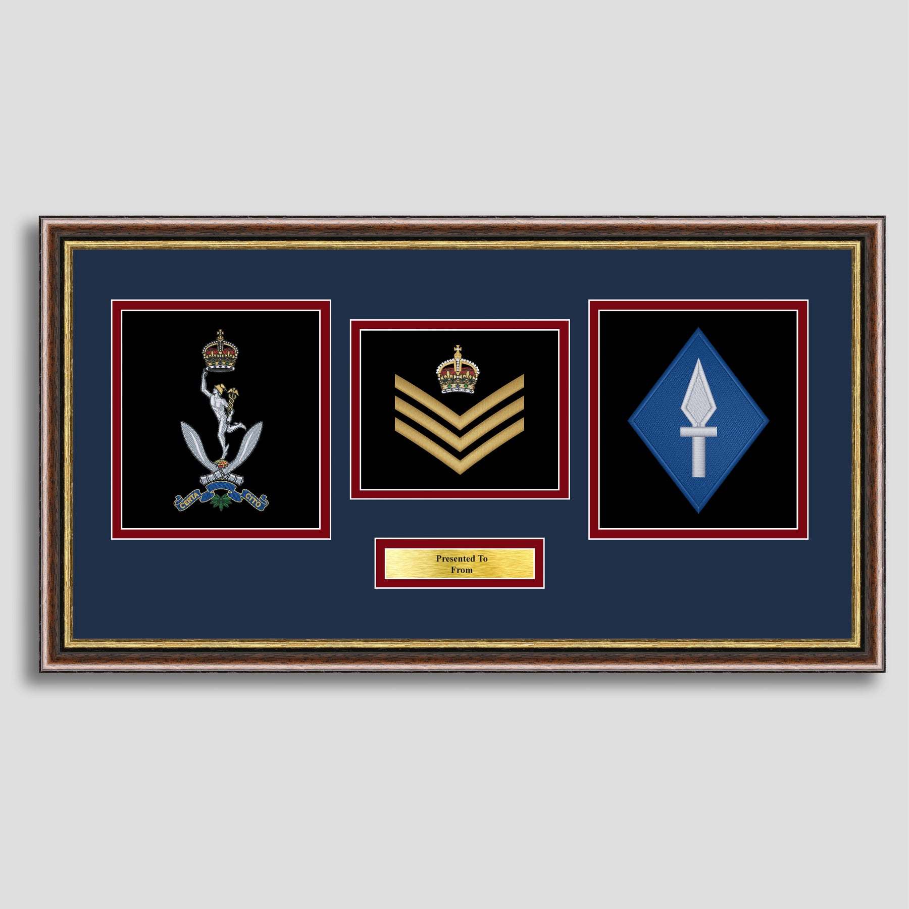 Signal Crest From Inception Queen's Gurkha Signals & 1st Sig Brigade Crest with Rank Presentation ...