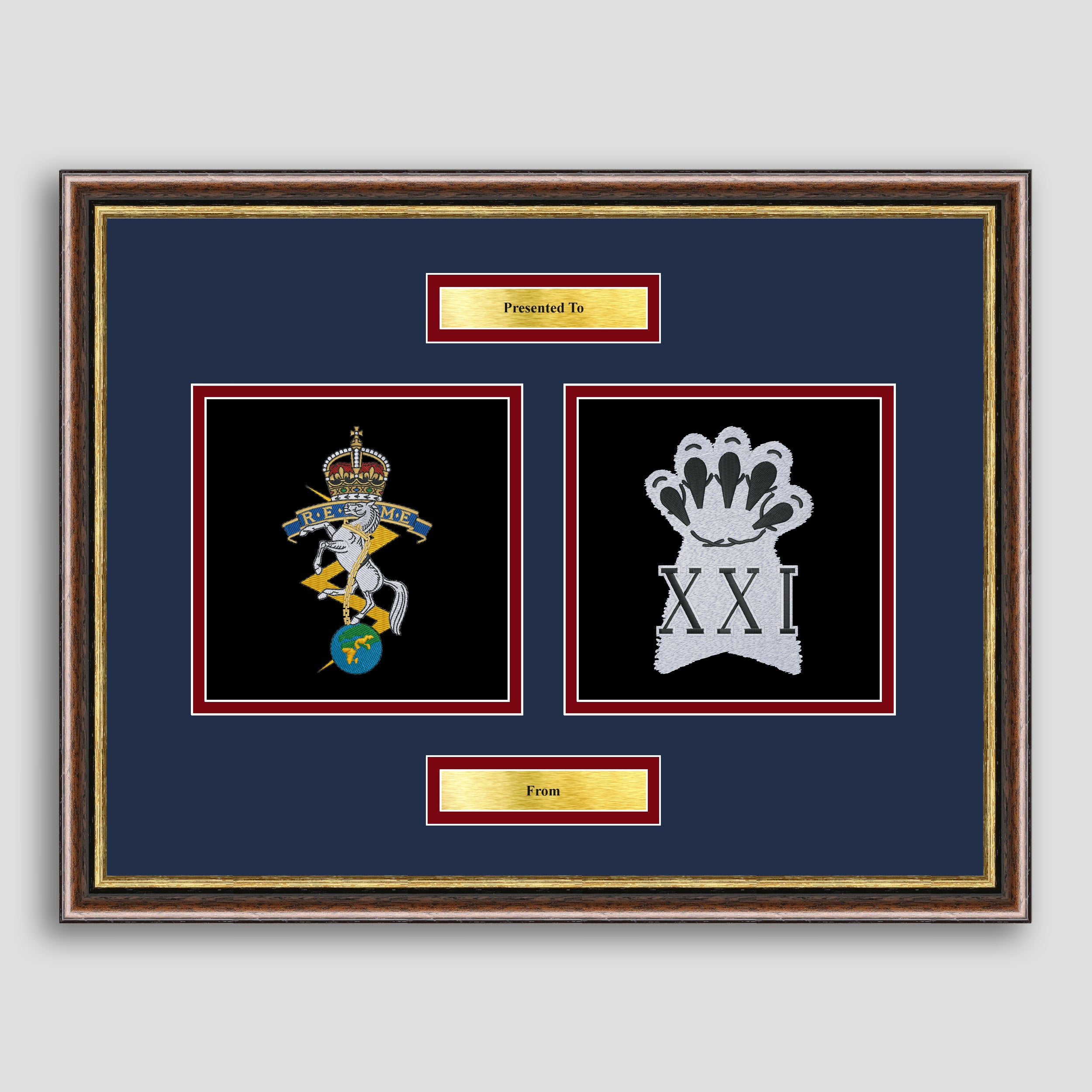 REME & 21 Engineer Regiment Double Framed Embroidery – Mark Fell Photo ...