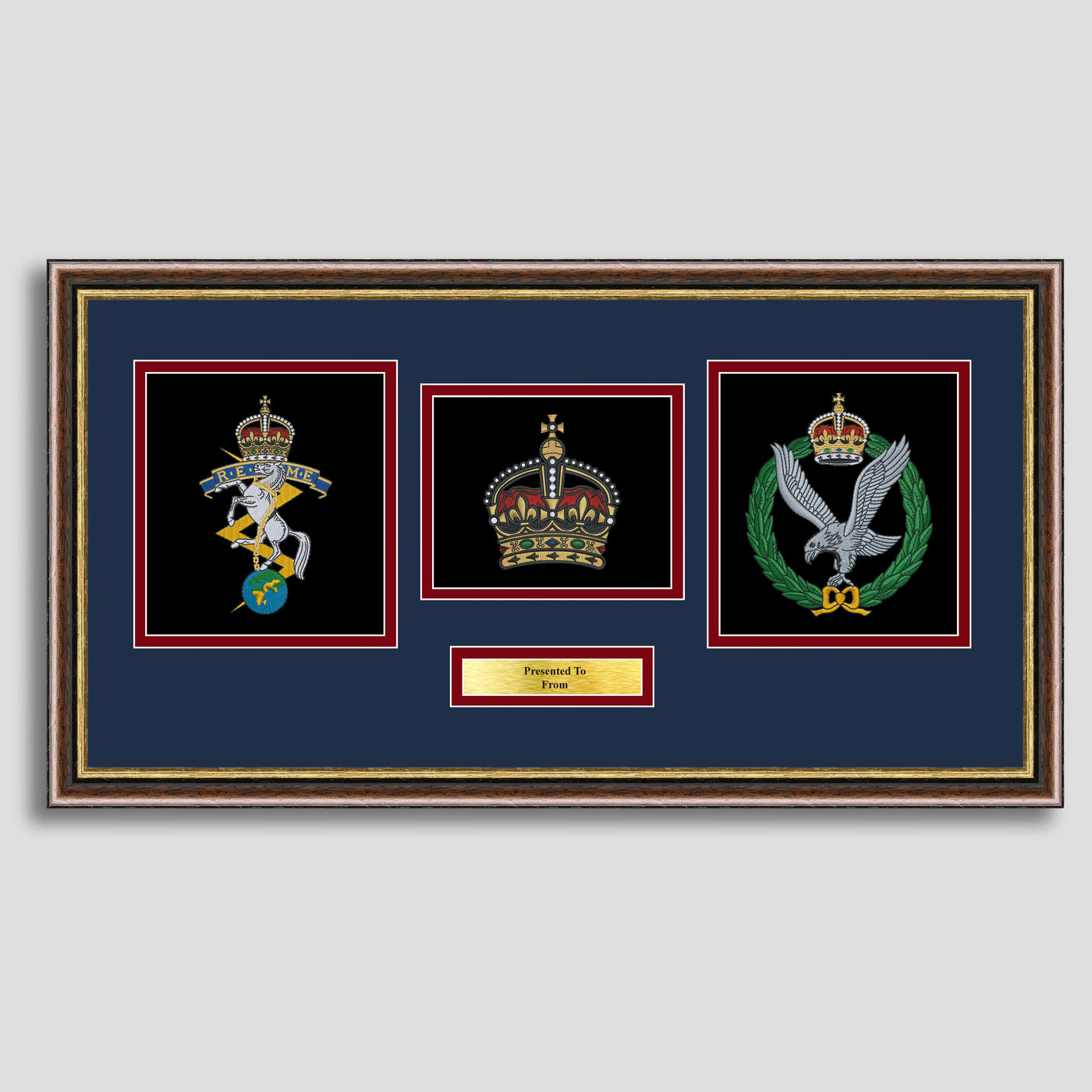 REME & Army Air Corps Crest with Rank Embroidery Presentation – Mark ...
