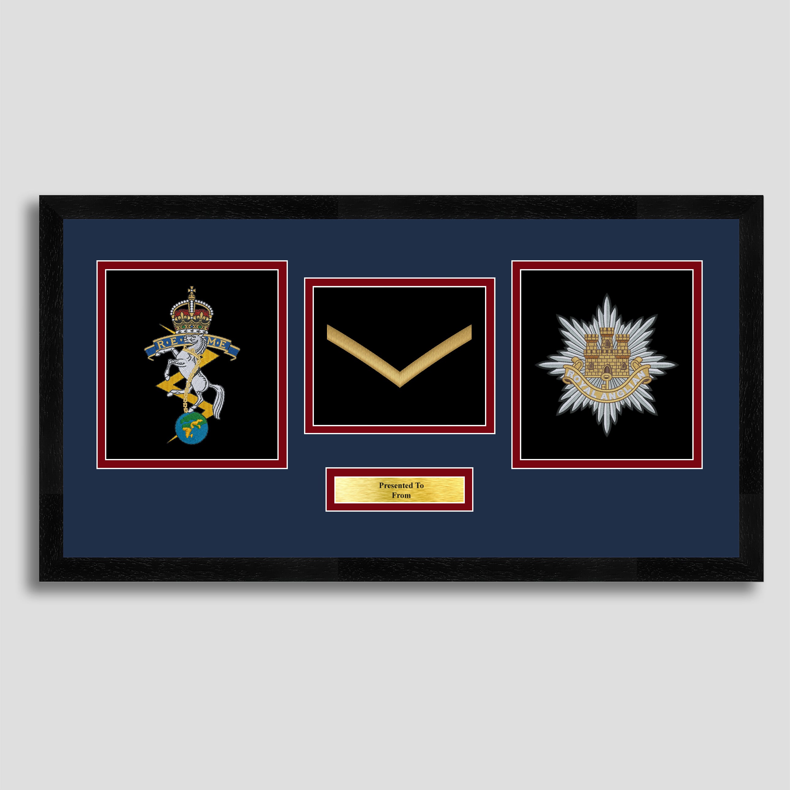 REME & Royal Anglian Regiment Crest with Rank Insignia Embroidery Pres ...